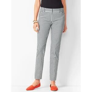 Talbots Black/ White Gingham Hampshire Ankle Pants Size 8 Petite
